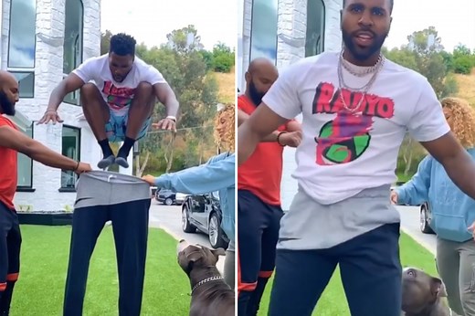 Jason Derulo leaves fans gobsmacked with his huge bulge as he does new TikTok challenge in his boxers