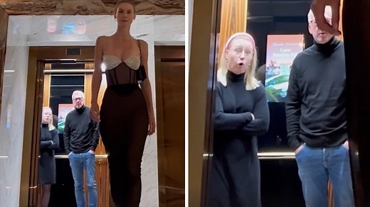 46K views · 38 reactions | The elevator arrived at the perfect moment, and the people had an incredible reaction to the girl in the dress! | Rumble | Facebook