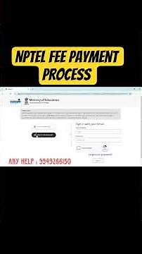 NPTEL FEE PAYMENT DETAILS #education #NPTEL #feepayment