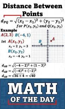 Distance Between Points [Math of the Day] #mathoftheday