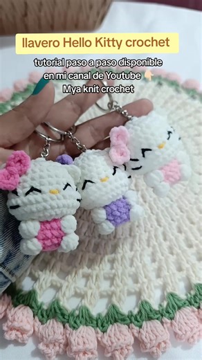 Tutorial de llavero Hello Kitty en crochet paso a paso