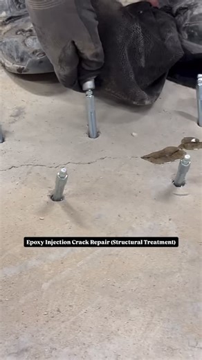 Engr Jebran khan on Instagram: "Epoxy Injection Crack Repair (Structural Treatment) Why this epoxy is used: ✔ Restores structural strength ✔ High bonding with old concrete ✔ Low viscosity → penetrates fine cracks ✔ Permanent repair (no shrinkage)"