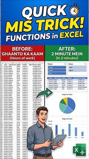 Quick MIS Report Trick in Excel 🔥 | Create Interactive Dashboard in 1 Minute #ExcelShorts