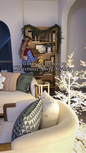 Erin Vogelpohl on Instagram: "Christmas Shelfie! 😉🙌 Comment “SHELF LINKS” and I’ll send you the links to everything I used to decorate our beautiful My Texas House bookcases! Most of the items are from my collection but a few items are not (I’ll link those too)!"