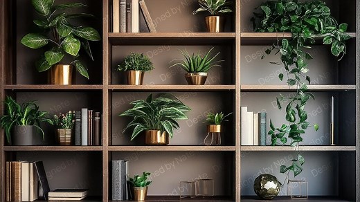 Greenery Shelf Zoom Background | Virtual Plant Shelf Office Background for Teams, Zoom, Streaming & Video Calls - Digital Background - Etsy