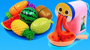 4.2M views · 52K reactions | Satisfying Video l DIY How to make Rainbow Play Doh Noodles Baby Shark Fruits Cutting ASMR #kineticsand #oddlysatisfying #ASMR | Pop Pop ASMR | Facebook