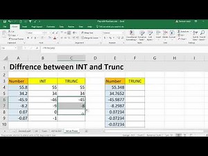 Excel : How to use INT and TRUNC functions in excel