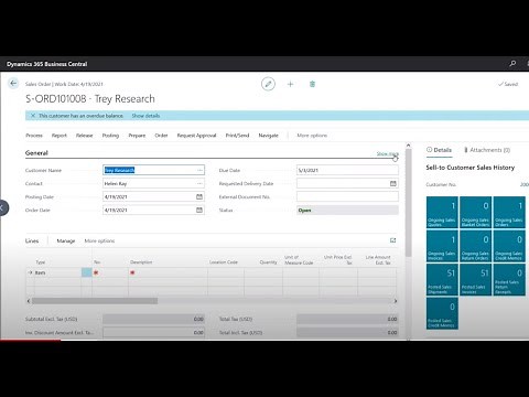 Order to Cash Process in Business Central