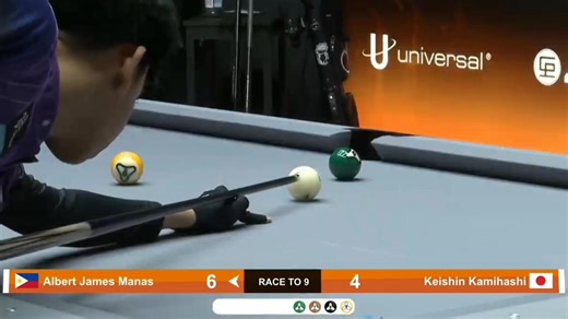 AJ Manas 🇵🇭 V'S 🇯🇵 Keishin Kamihashi // Round 1 2026 4th Universal Chinese Taipei Open #highlightsシ゚ #fblifestyle #ajmanas #viralsports #9ballopen | BOSS TUBO