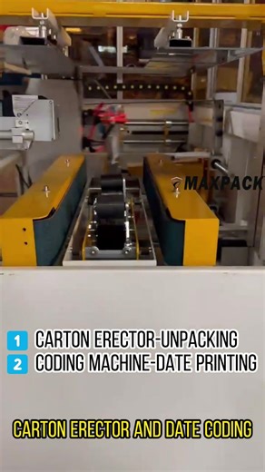 Carton Erector with BatchWith Date Coder for Production Line#industrialmachinery #manufacturing
