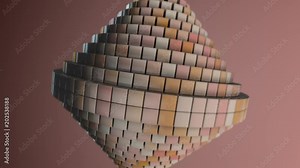 Abstaract Rotating Spinning Top Pyramid . abstract animation of a cone design rotating the various levels and rotating back an forth Stock Video