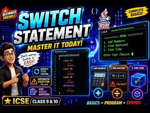 Java Switch Statement Basics 🔥 | ICSE Class 9 & 10 | Menu-Driven Program | Part 1