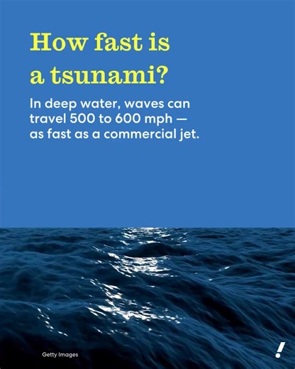 Tsunamis are faster than you think. 🌊 After a major earthquake, a tsunami can hit nearby land within minutes and is able to cross the Pacific Ocean in just hours. The waves travel faster over deep water and slow down in shallow water. | Yahoo News