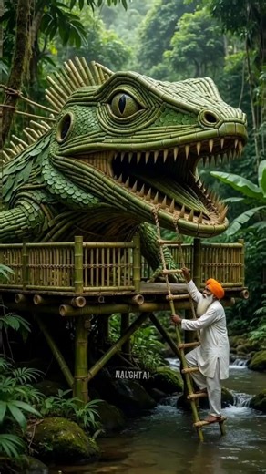 Bamboo हाउस में दादा जी ओर बाहर बड़ी छिपकली 🦎||•#cortos