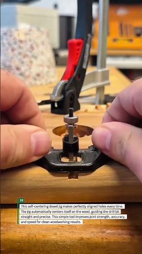 Perfect Dowel Holes with a Self-Centering Jig #Woodworking #Joinery #DIY