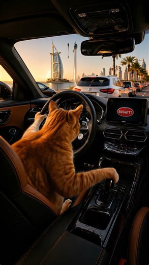 POV: Cat Driving a Bugatti TRANSFORMS in Traffic 🤯🔥