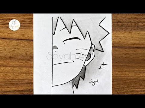 How to draw naruto kid half face step by step || Drawing naruto for beginners || Anime drawing