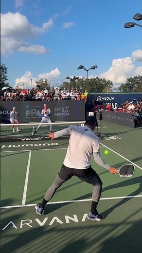 Incredible reflexes in this pickleball point from Ben Johns & Gabe Tardio