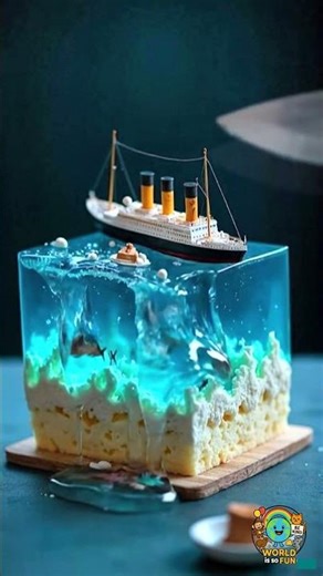 🚢 Titanic Jelly Cake | Realistic ASMR Cutting & Melting Ocean Illusion 🍰🌊