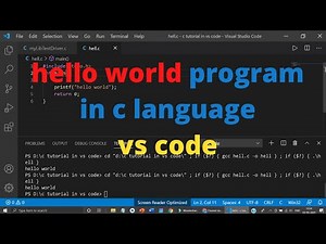 C Hello World Program in visual studio code in hindi