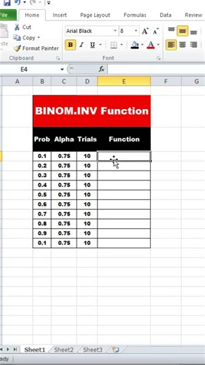BINOM.INV Function in Excel | Binomial Inverse Distribution