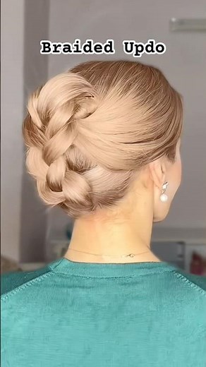 Stunning Braided Updo: Easy Steps to Glamorous Hair!😻 #hairstyles #shorts #hair #shortbraids