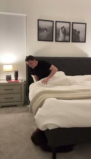 Sleeping under our bed prank on husband