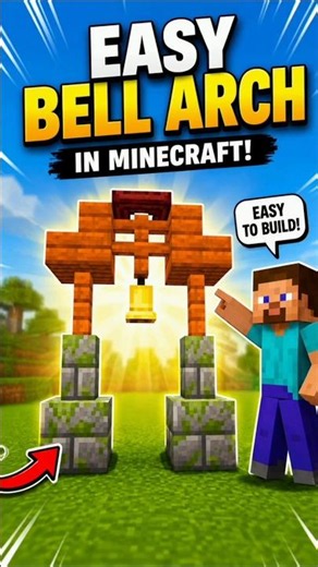 🔔 Easy Bell Arch Build in Minecraft! 🏗️#minecraft