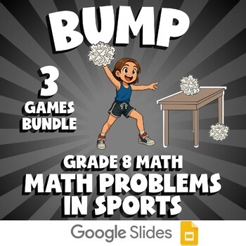 3 BUMP Math Games - Math Problems in Sports - Grade 8 No Prep Review Activity