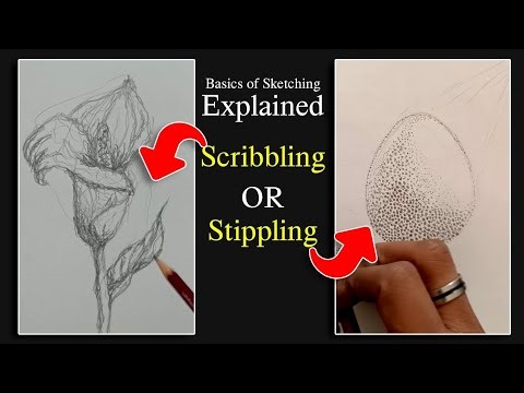 Scribbling or Stippling Explained|| #easy Shading method|| Easy techniques || Basics of sketching