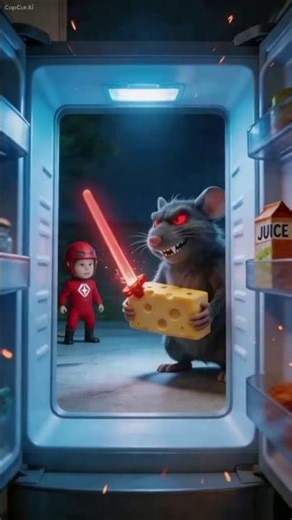 Baby Red Ranger vs Tikus Monster di Kulkas! 🧀⚔️ #Shorts#PowerRangers #BabyRanger#Cinematic