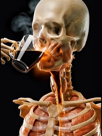 what happens while drinking coffee inside your body ☕️ #humanbody #health #science #anatomy #coffee