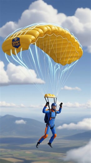 Why Does a Parachute Fall Slowly? 🪂🌬️ #ScienceExplained 🔬 #ParachuteFacts 🪂 #AirResistance 🌬️ #SmartLearning 📚 | Snap Study