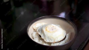 Making homemade loco moco a popular favorite in hawaii. Part 1 of 2, slow motion.