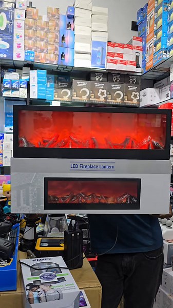 LED Fireplace Lantern: Decorative Flame Light Effect