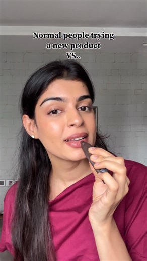 Bhavna Jain | Fashion & Beauty on Instagram: "Did I miss anything? 🥲 By the way this @indewild lip balm is honestly really good and hydrating and I love using this coffee variant ☕️ (Influencers, real reviews, product reviews, lip balm, asmr, beauty influencer, funny video, relatable, normal people vs influencers) #influencer #productreviewer #foryou #funnyvideos #viralproducts"