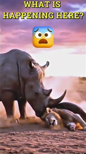 LION vs PYTHON vs RHINO: Who Wins This EPIC Battle? 🤯 #Shorts #animals #wildlife
