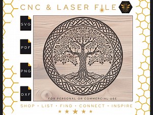 Celtic Tree of Life Round Vector | Celtic Tree Svg | Celtic Pattern | Vector Wall Art Laser File | Digital Engraving | Svg | Pdf | PNG | DXF - Etsy
