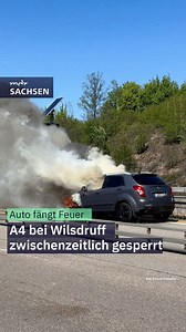 🔥Gegen Mittag stand ein Pkw im Baustellenbereich der A4 bei Wilsdruff in Flammen. 🚧 Die A4 war zeitweise komplett dicht - der Verkehr staute sich kilometerweit. #A4 #Brand #Auto #Stau #Nachrichten #Wilsdruff | MDR Sachsen