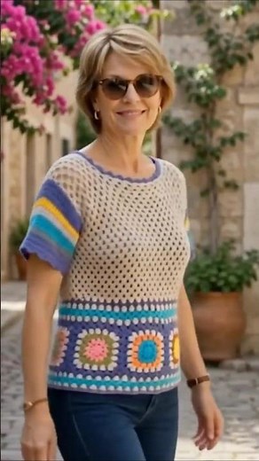 SEAMLESS! ✨️ Crochet a stylish and easy top with yarn scraps. #crochet