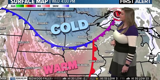 Nearly 60 degree difference as cold air subsides