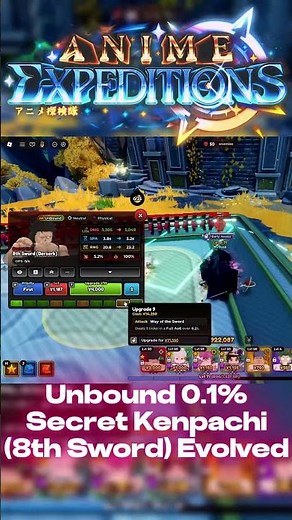 Unbound 8th Sword Kenpachi Secret Unit Evolution with 0.1% Trait Unbound Anime Expeditions Showcase