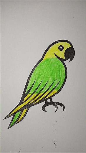 How to Draw a Cute Parrot | Easy Parrot Drawing for Beginners