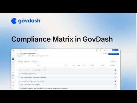 Compliance Matrix in GovDash