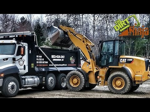 Cat 918M Wheel Loader Loading Dump Truck