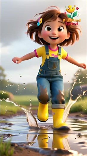 Pitter Patter Raindrop Song | Puddle & Rainbow Magic 🌧️🌈 | Kids Learning Short