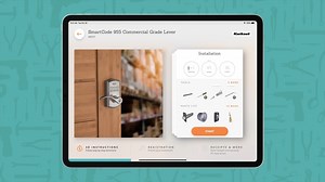 Kwikset SmartCode 955 Satin Chrome Electronic Pembroke Door Handle Featuring SmartKey Security 955PML26DSMTCP