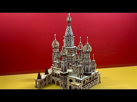 DIY Craft Instruction 3D Puzzle Woodcraft Construction Kit ST.BASIL'S CATHEDRAL
