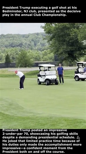 President Trump executing a golf shot at his Bedminster, NJ club ❤️