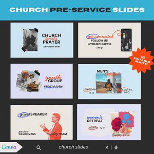 Church Pre-service Slides: Modern Editable Canva Templates (digital Download) - Etsy